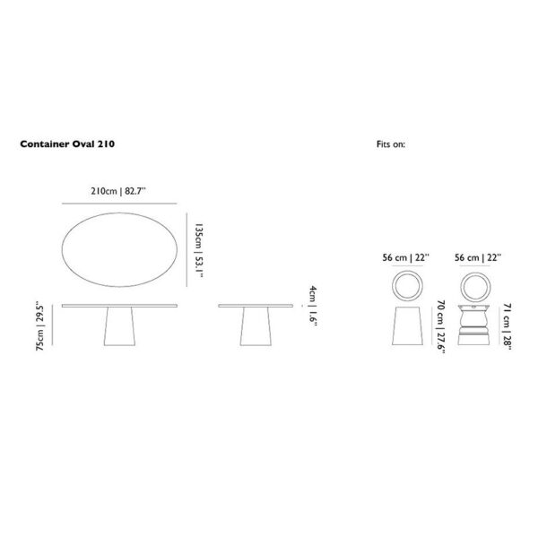 Стол CONTAINER OVAL 210 3