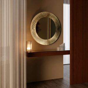 Настенное зеркало фольгированное под латунь Salieri 90см 2