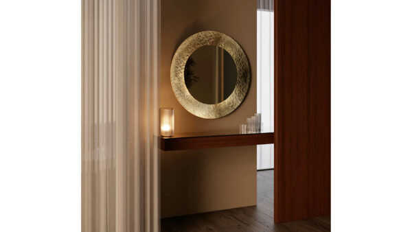 Настенное зеркало фольгированное под латунь Salieri 90см 2