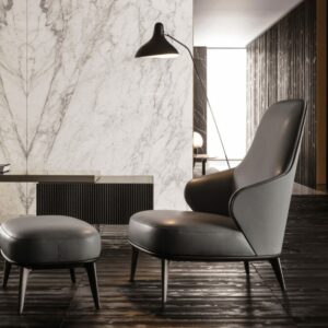 Итальянское Кресло LESLIE  с кожей 78см 6