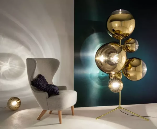 Торшер MIRROR BALL STAND CHANDELIER GOLD 12