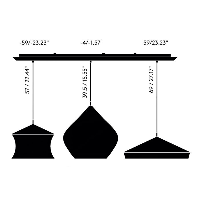 Beat LED Black Trio Линейная подвесная система