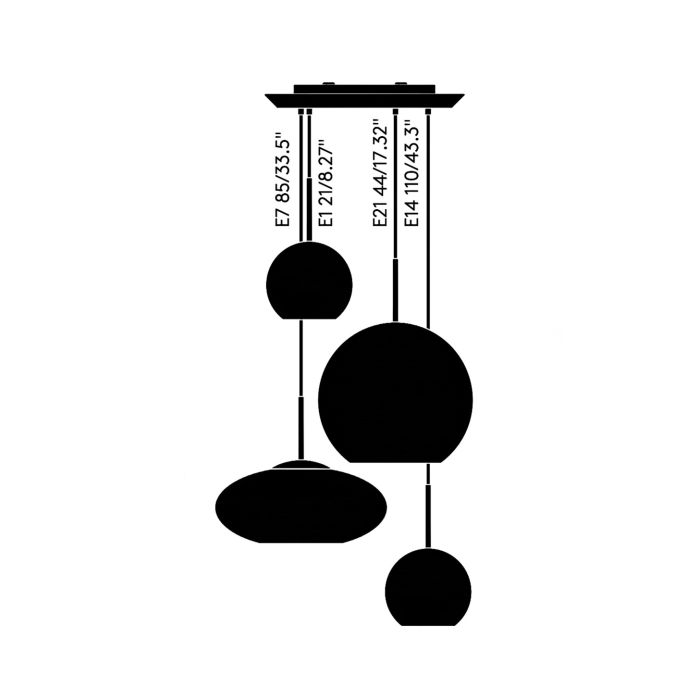 Медная светодиодная серия Круглая подвесная система