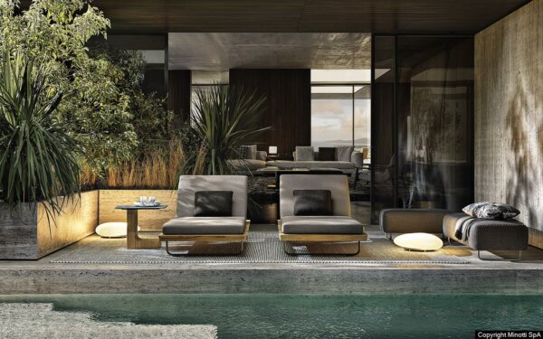 Итальянский шезлонг Sunray от MINOTTI