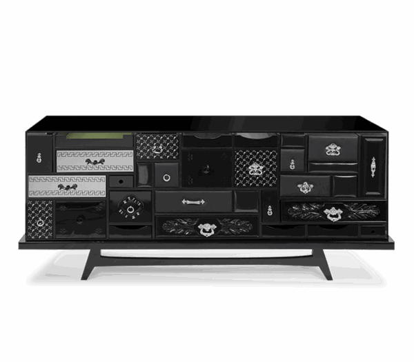 Дизайнерский комод Mondrian black от BOCA DO LOBO (Португалия)