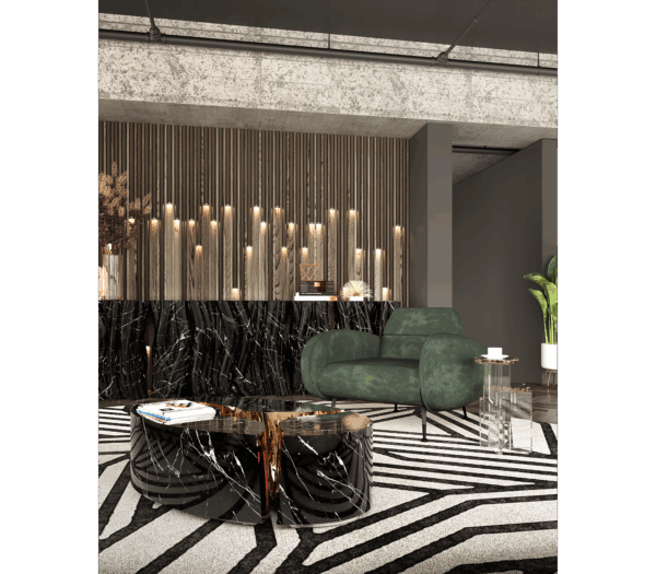 Дизайнерская консоль Monochrome faux-marble 6