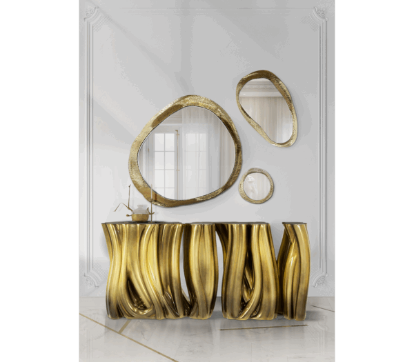 Дизайнерская консоль Monochrome gold от BOCA DO LOBO (Португалия)