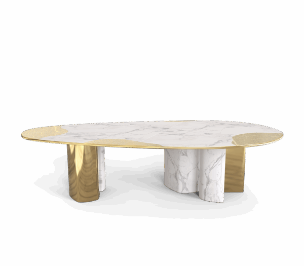 Дизайнерский стол Ophelia carrara marble and gold от BOCA DO LOBO (Португалия)