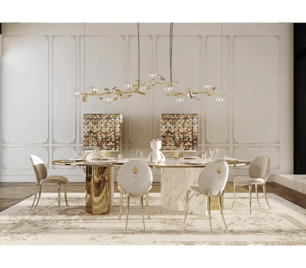 Дизайнерский стол Ophelia carrara marble and gold от BOCA DO LOBO (Португалия)