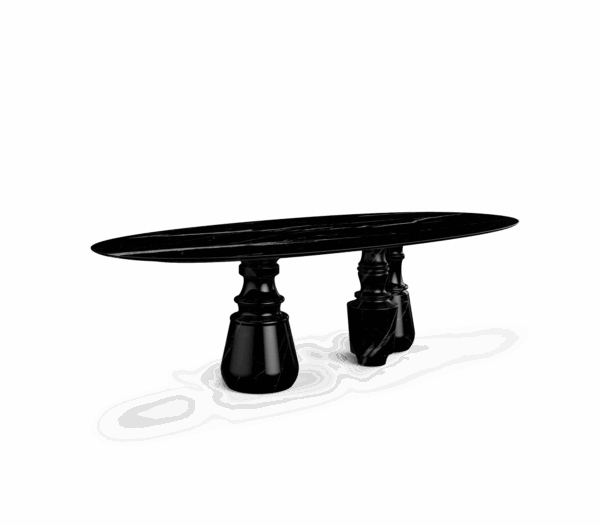 Дизайнерский стол Pietra Oval XL Nero Marquina от BOCA DO LOBO (Португалия)