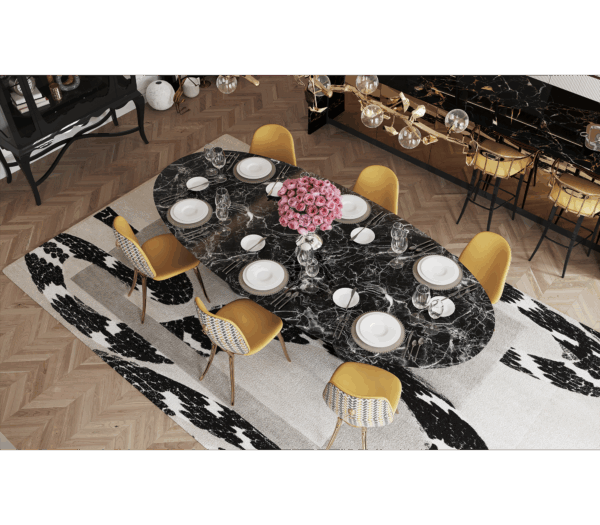 Дизайнерский стол Pietra Oval XL Nero Marquina 3