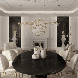 Дизайнерский стол Pietra Oval XL Nero Marquina 5
