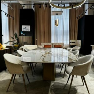 Итальянский стол Grandeod от SOVET на латунном основании (покраска) Большой обеденный стол   300*135*75см