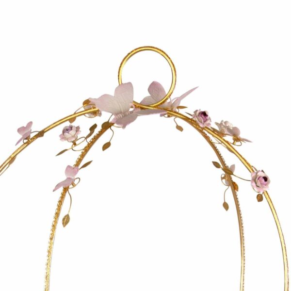 Итальянский сервировочный столик Butterfly Tea Trolley - Pink & Gold 2