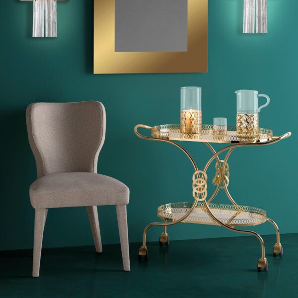 Итальянский сервировочный столик New York Tea Trolley - Gold 2