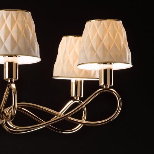 Итальянская люстра Infinity 6 Light Chandelier - White & Gold 2