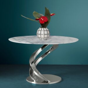 Итальянский стол Eclypse Dining Table - Carrara & Chrome 2