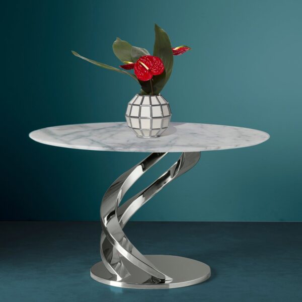 Итальянский стол Eclypse Dining Table - Carrara & Chrome 2