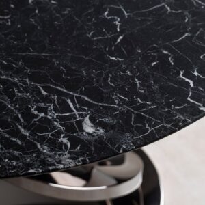 Итальянский стол Wave Dining Table - Black Marquinia & Chrome 2