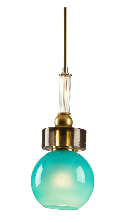 Итальянский подвесной светильник Lolite Etienne Pendant Light - Aquamarine & Transparent
