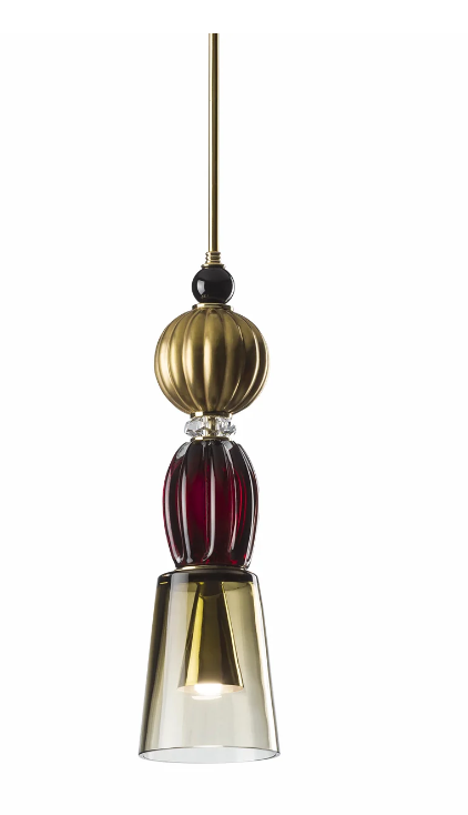Итальянский подвесной светильник Divas Ava Pendant Light - Ruby Red & Transparent от VILLARY