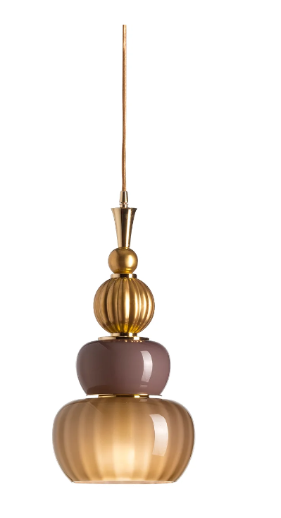 Итальянский подвесной светильник Ginevra Pendant Light - Brown & Gold от VILLARY