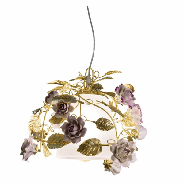Итальянский подвесной светильник Marie Antoinette Pending Light - Gold & Pink от VILLARY