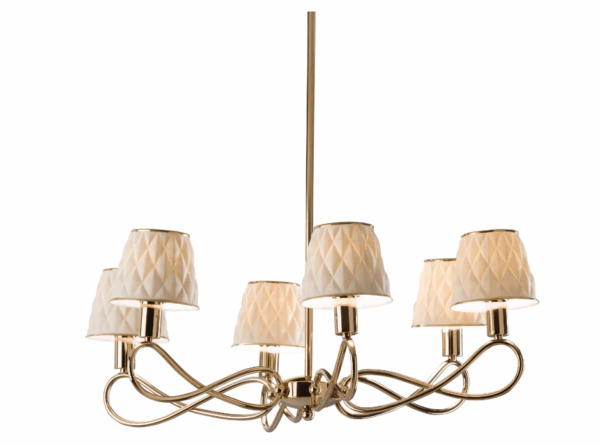 Итальянская люстра Infinity 6 Light Chandelier - White & Gold от VILLARY
