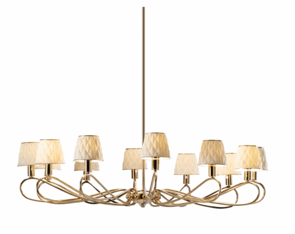 Итальянская люстра Infinity 12 Light Chandelier - White & Gold