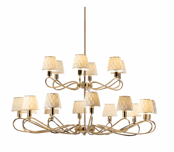 Итальянская люстра Infinity 18 Light Chandelier - White & Gold от VILLARY