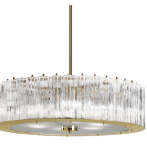Итальянская люстра Drum Pendant Light - Transparent & Gold от VILLARY