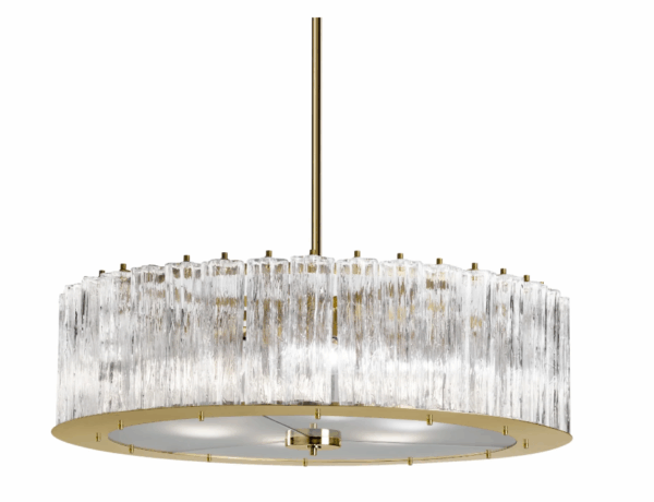 Итальянская люстра Drum Pendant Light - Transparent & Gold от VILLARY