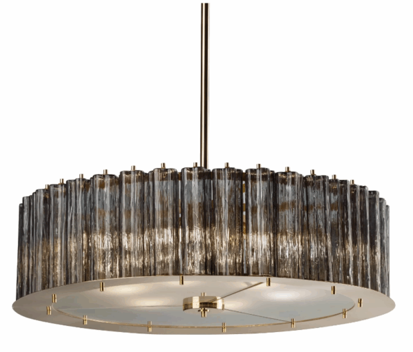 Итальянская люстра Drum Round Chandelier - 6 Lights - Bronze & Gold от VILLARY