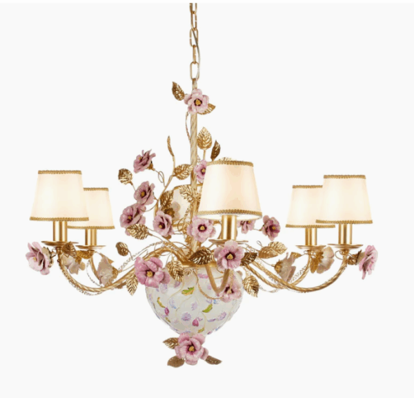 Итальянская люстра Taormina Multicolor & Gold 6 Lights Chandelier