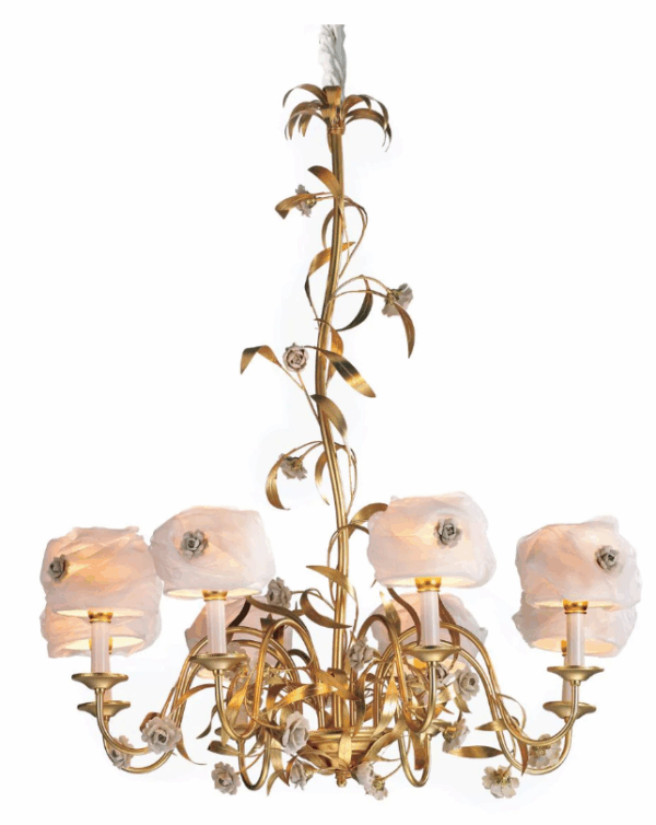 Итальянская люстра Camelia Chandelier - 8 Lights - Gold,White