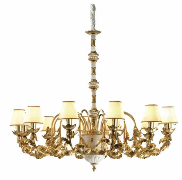 Итальянская люстра Josephine Chandelier - 12 Lights - White & Gold