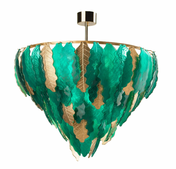 Итальянская люстра Kelly Chandelier - 12 Lights - Peacock Green & Gold