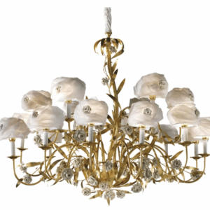 Итальянская люстра Camelia Chandelier - 18 Lights - Gold & White от VILLARY
