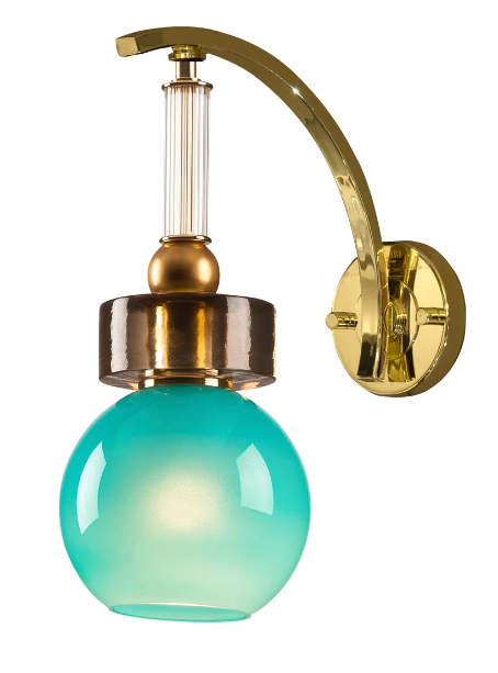 Итальянская настенная лампа Lolite Etienne Wall Light - Aquamarine & Transparent
