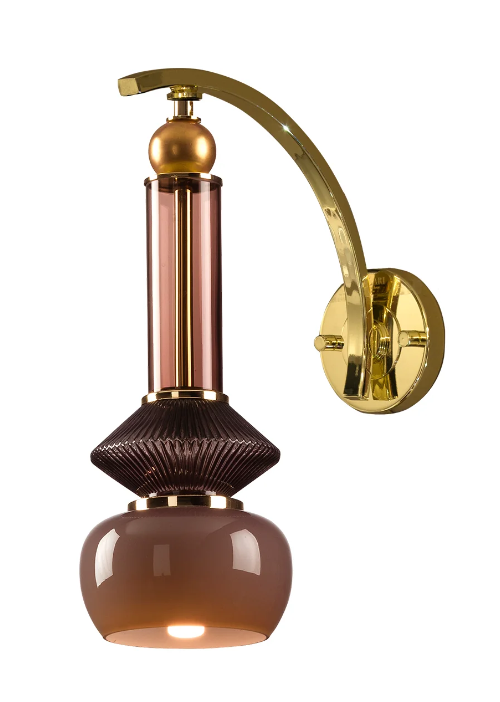 Итальянская настенная лампа Lolite Marie Wall Light - Brown & Transparent