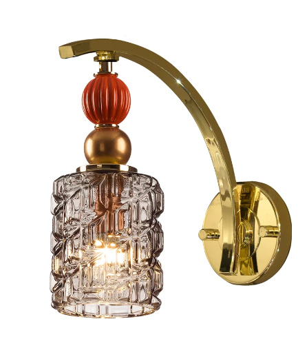 Итальянская настенная лампа Lolite Clotilde Wall Light- Orange & Transparent
