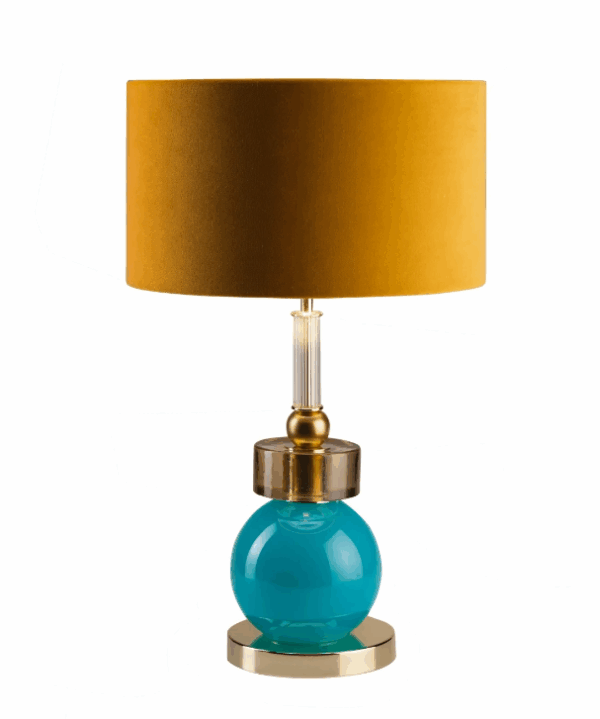 Итальянская настольная лампа Lolite Etienne Table Lamp - Aquamarine & Transparent