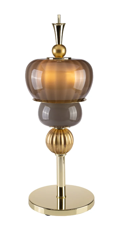 Итальянская настольная лампа Ginevra Table Lamp - Brown & Gold