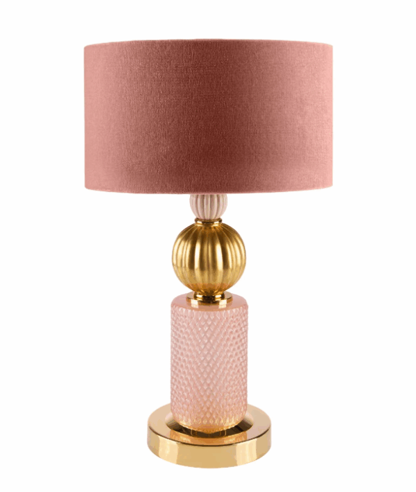 Итальянская настольная лампа Athena Table Lamp - Pink & Gold