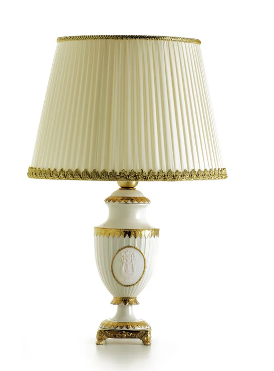 Итальянская настольная лампа Napoleon ll Small Table Lamp - White & Gold