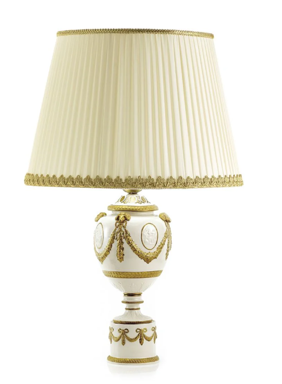 Итальянская настольная лампа Napoleon Large Table Lamp - White & Gold