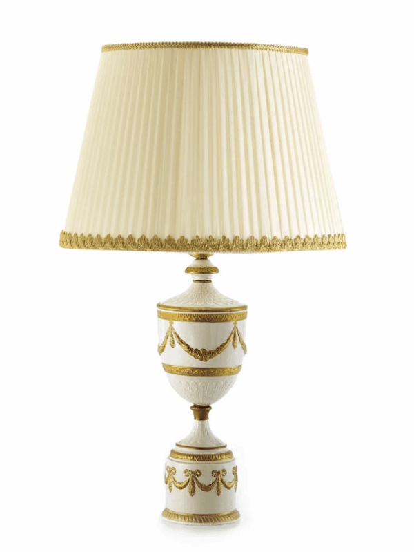 Итальянская настольная лампа Josephine Table Lamp - White & Gold