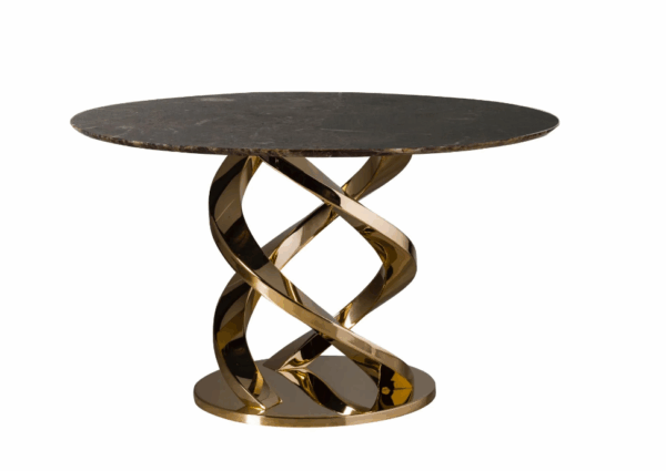 Итальянский стол Cerberus Dining Table - Dark Emperador & Gold