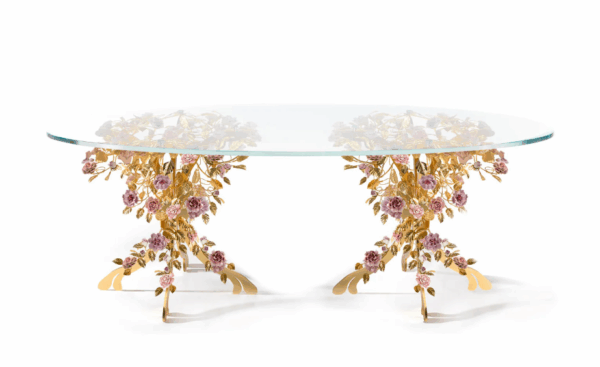 Итальянский стол Marie Antoinette Oval Dining Table - Gold & Pink от VILLARY