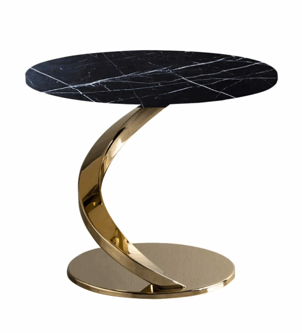 Итальянский столик Wave Coffee Table - Black Marquinia & Gold